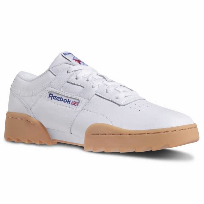 Tenisi Reebok Workout Ripple Og Barbati Albi/Albastru Regal/Rosii Romania MA5982JS